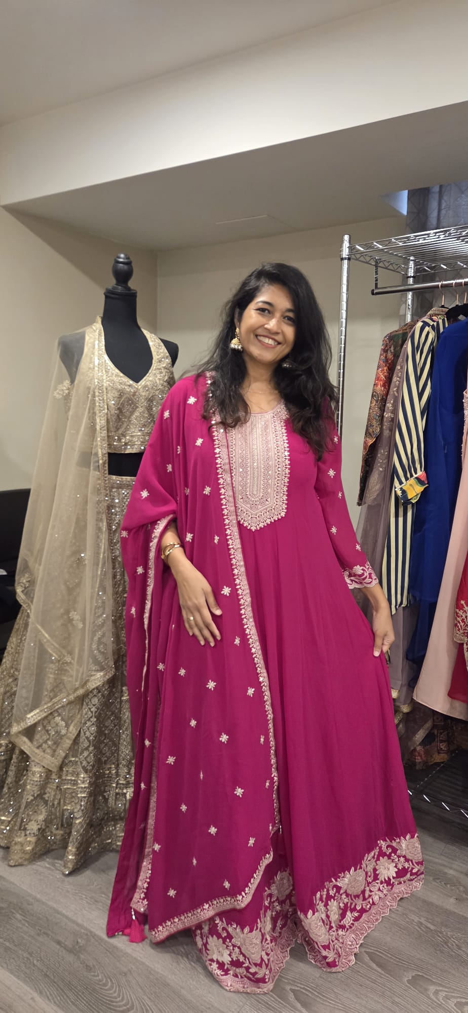 Floral print ethnic suit with vibrant colours – Aarya Collection, Ajax