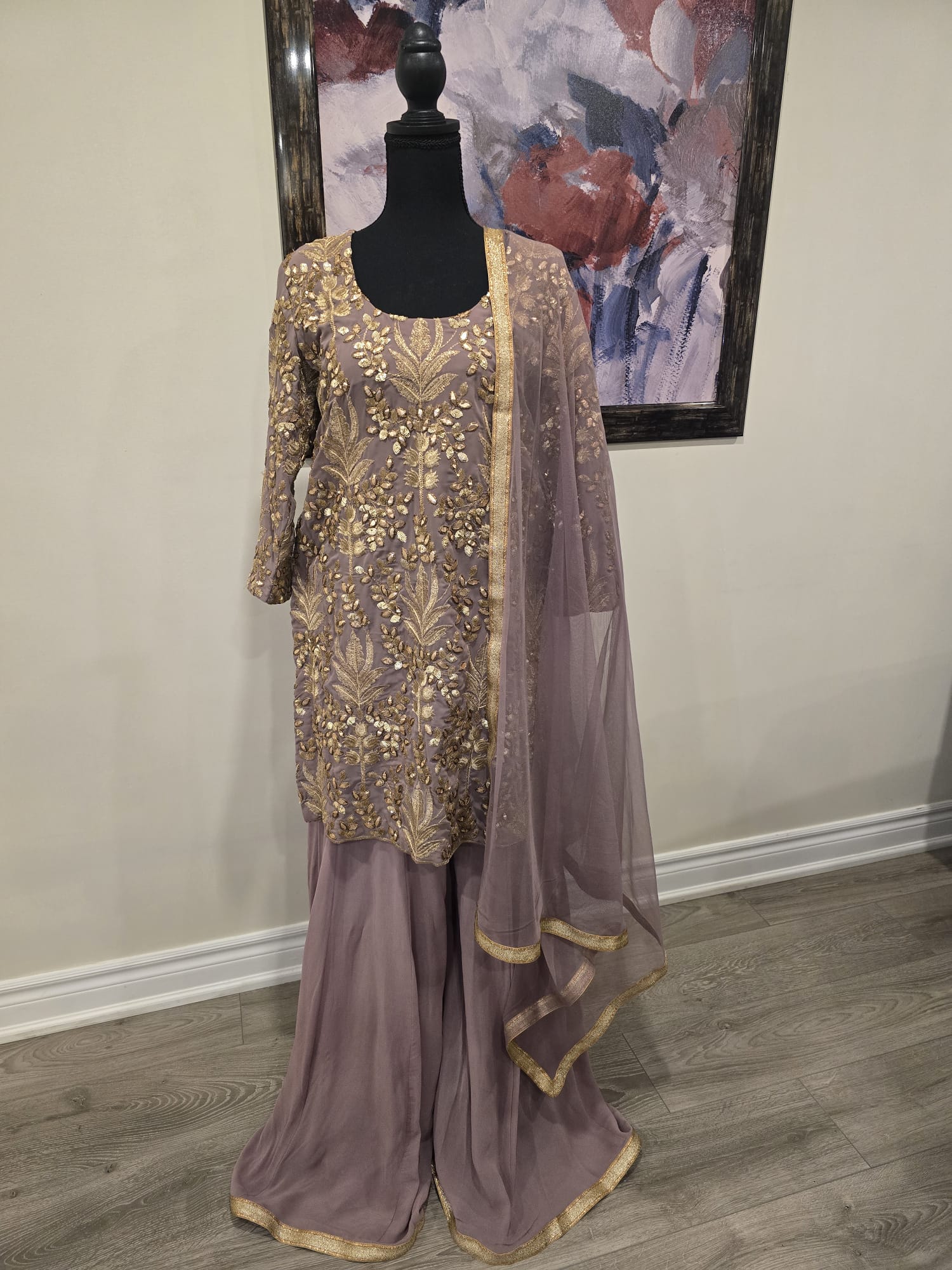Gota work boutique-style suit with traditional detailing – Aarya Collection, Ajax
