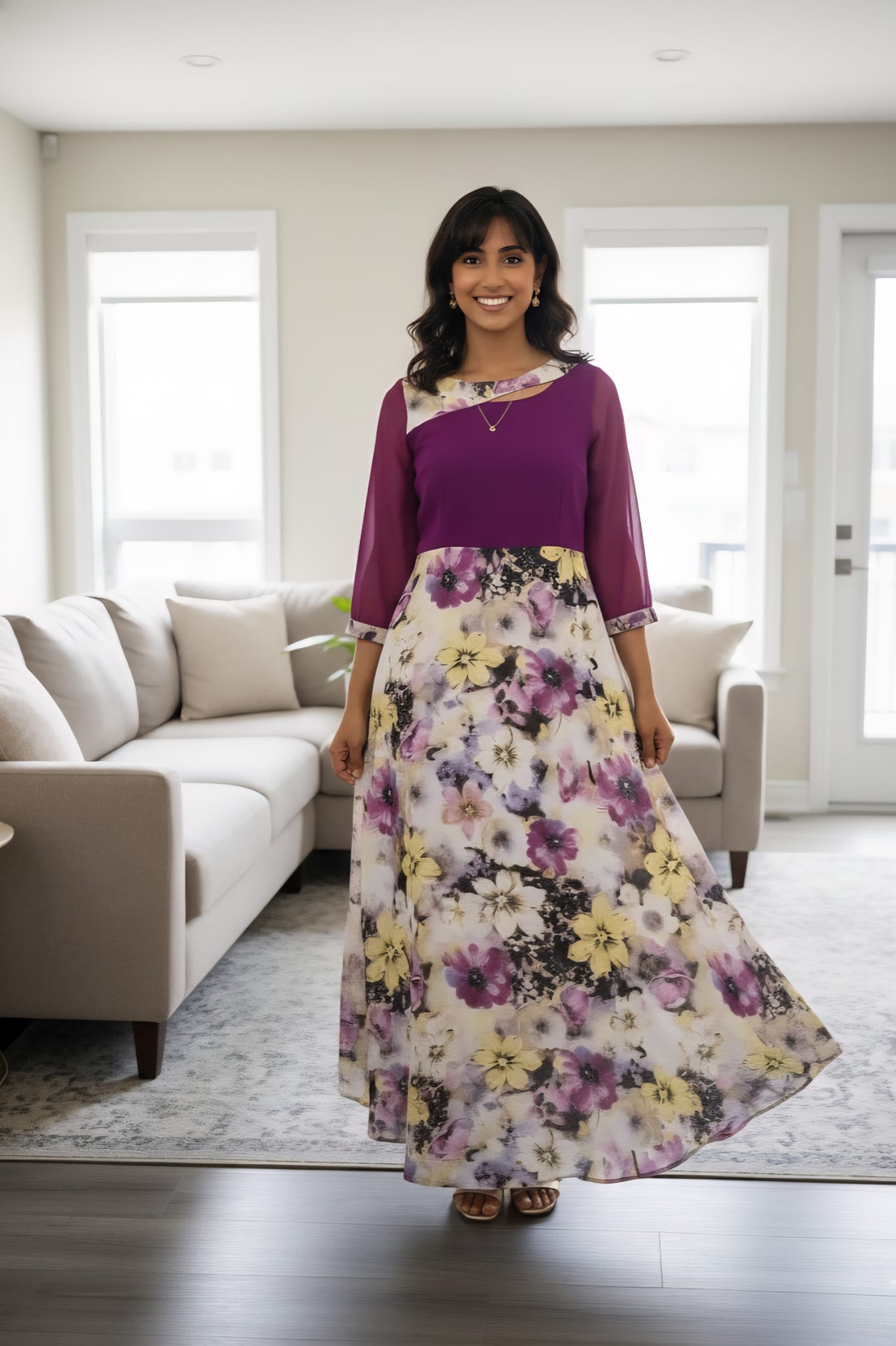 Purple ethnic suit with bright festive look – Aarya Collection, Ajax