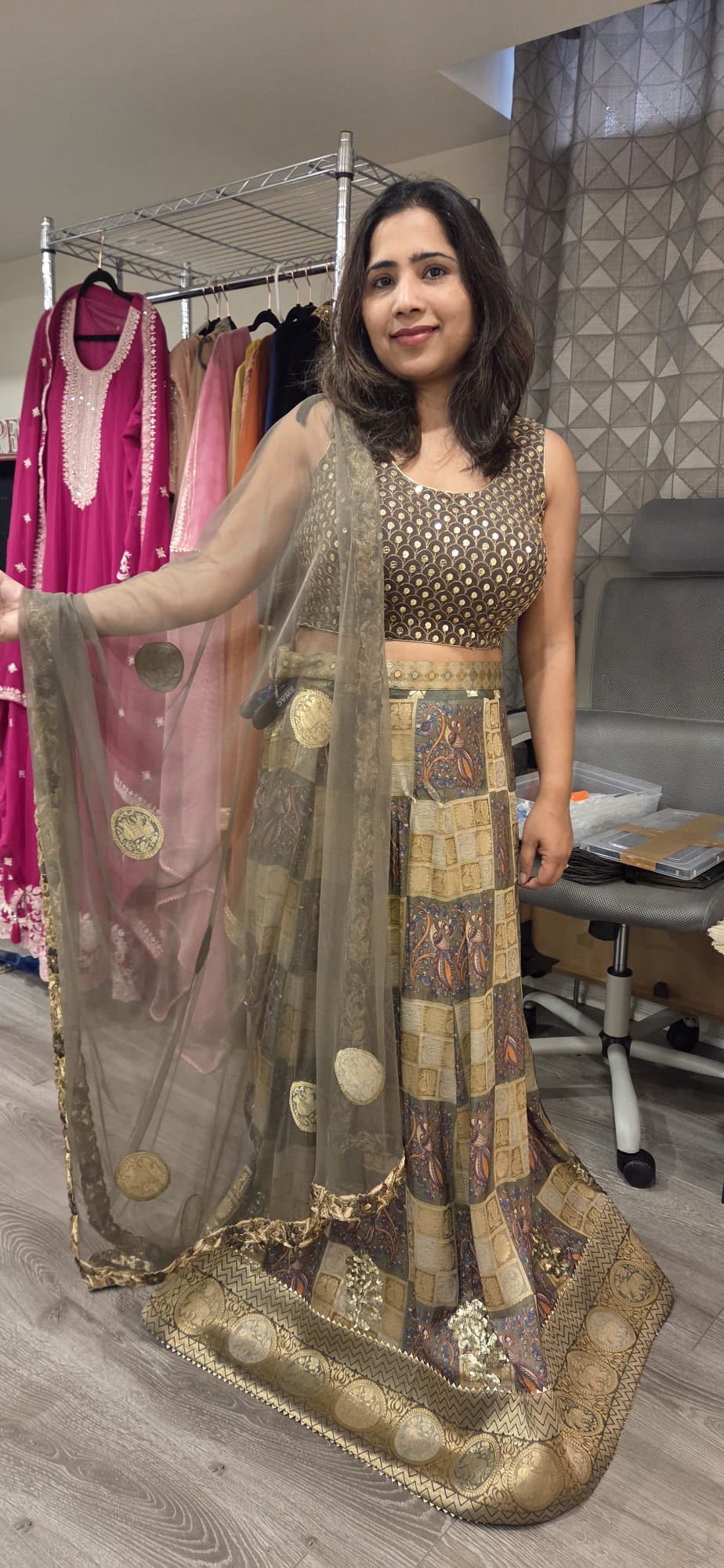 Elephant print lehenga with playful traditional motif – Aarya Collection, Ajax