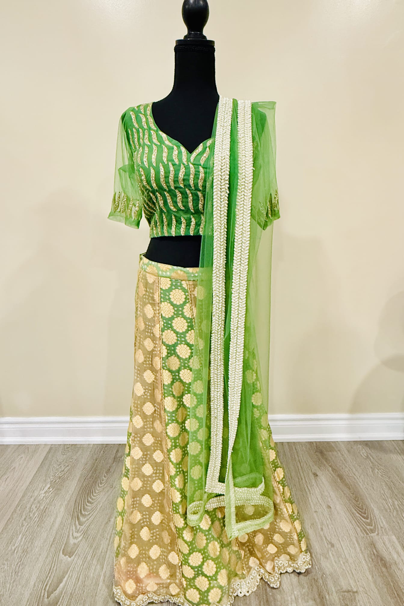 Green lehenga outfit with traditional flair – Aarya Collection, Ajax